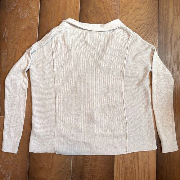 Abercrombie & Fitch Vintage Coatigan Ivory Zip-Up Oversized Size XS - Picture 2 of 4